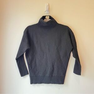 Telluride 100% Merino Wool Black Turtleneck Sweater Medium Minimalist Warm